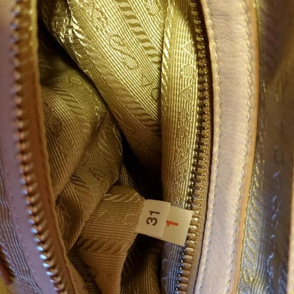 Prada XL soft nappa leather bag beige peach purple Pink double handle Tote dyed - Picture 15 of 16